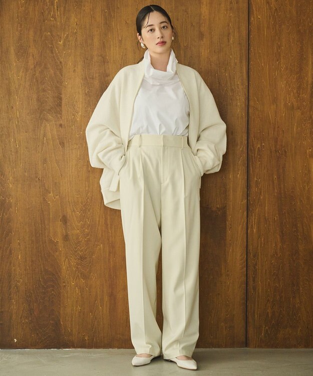 #Newans リラックスフィットドルマンニットブルゾン ホワイト系