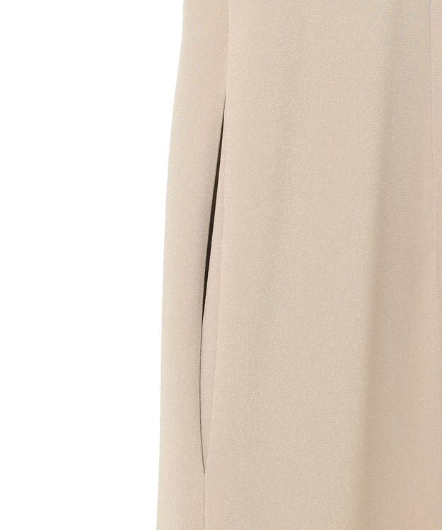 BEIGE， 【セットアップ対応】CINDY / 配色ライン クルーネックドレス Taupe x White