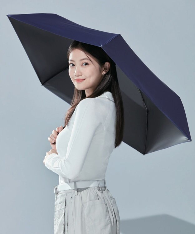 MOONBAT 【遮光100％/超軽量】マジで軽い傘 晴雨兼用 折りたたみ日傘 55cm マジカルテックプロテクション ディープブルー