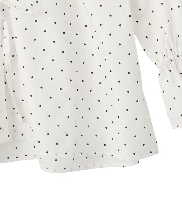 earth music&ecology 【イージーケア】TRキュプラダブルボタンフリルシャツ Dot