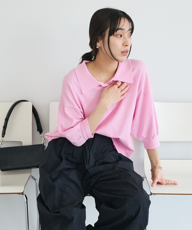 CRAFT STANDARD BOUTIQUE ポロニットプルオーバー Pink