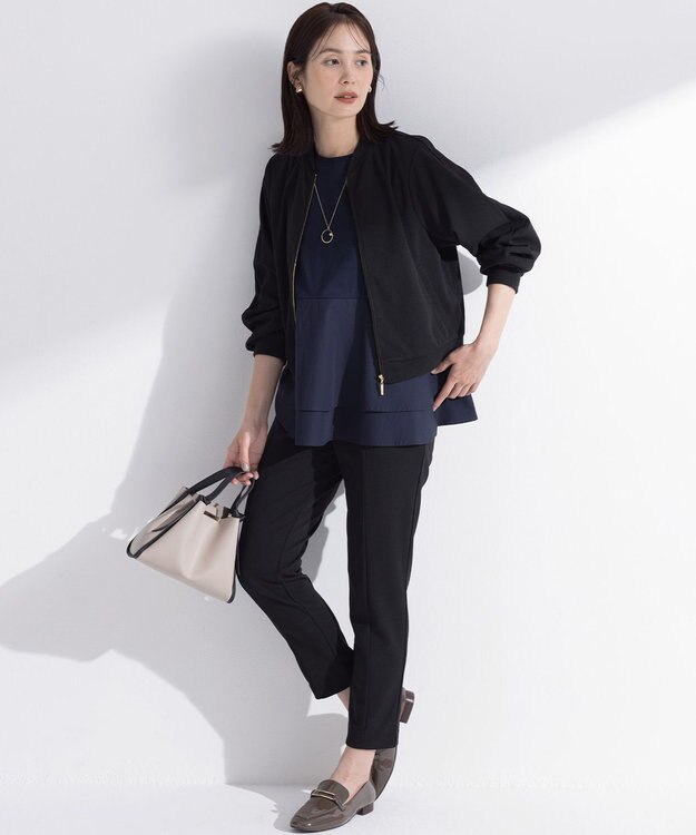 組曲 【ご好評につき追加生産！】ジョーゼットジャージー ブルゾン ブラック系