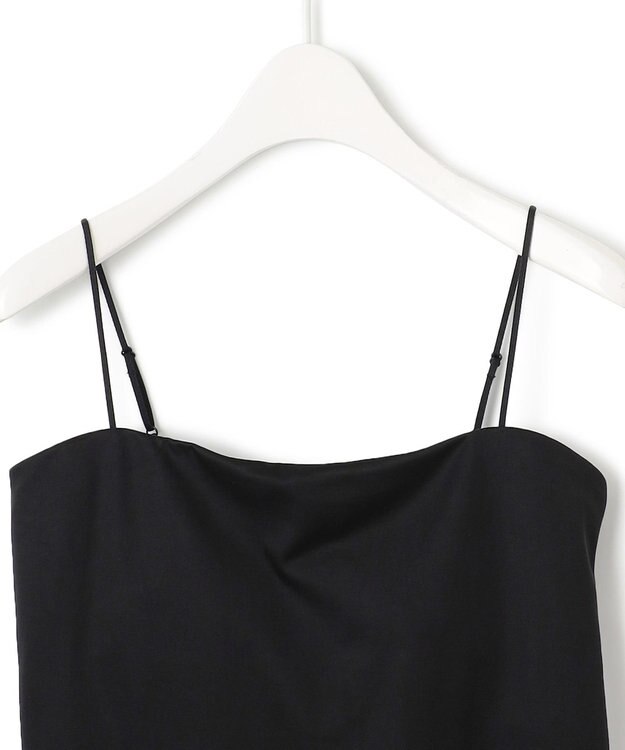 ICB L 【接触冷感・UVケア・速乾・洗える】カップ付きサテンキャミソール ブラック系