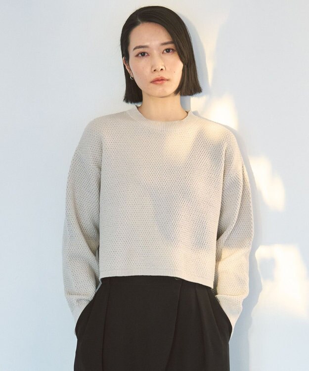 UNFILO 【WEB限定】ラメリンクス クロップドニット ベージュ