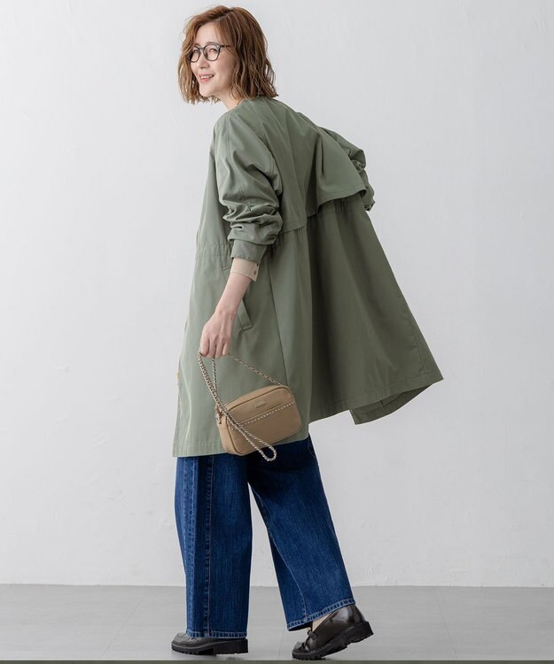 23区 S 【撥水加工】ライトツイル ノーカラーコート カーキ系