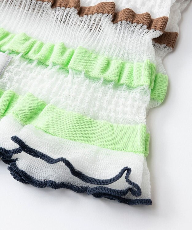 TRICOTE ボーダーシアー ニットバッグ 90WHITE