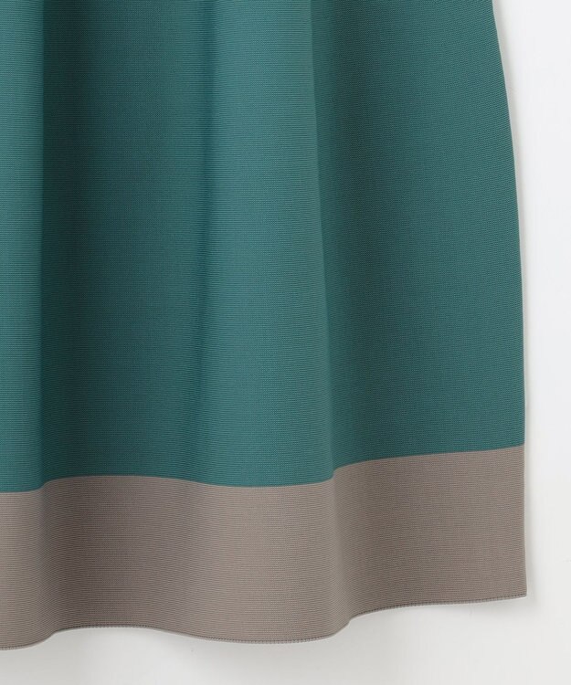 自由区 L 【洗える】ポリエステルホールガーメント スカート ボトルグリーン×モカ