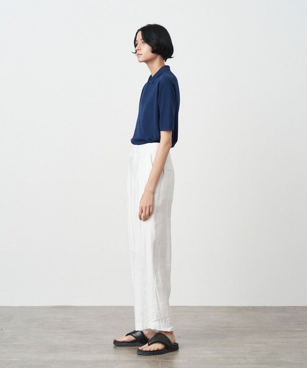 ATON LINEN VISCOSE | ワイドパンツ WHITE
