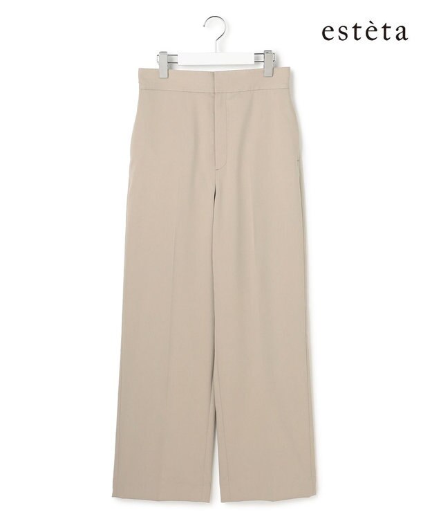 23区 【エステータ】ライトダブルクロス ワイドパンツ グレージュ