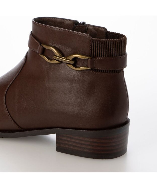 ing <ing>デザインショートブーツ ダークブラウン