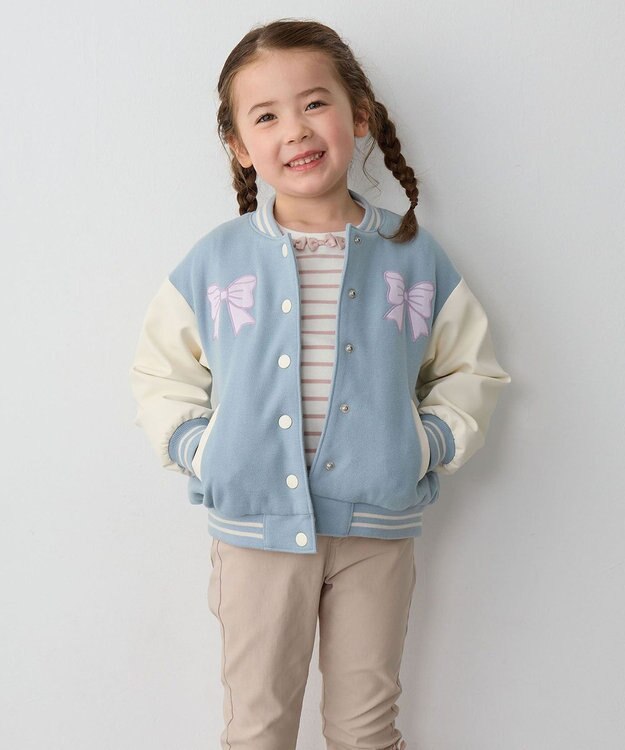 ANY KIDS リボンスタジャン サックスブルー