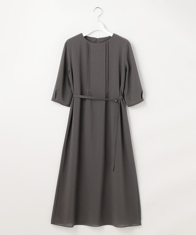 J.PRESS LADIES S シアーブロックチェック ワンピース スレート系