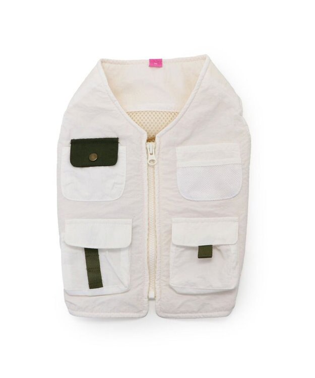 PET PARADISE ペットパラダイス フィッシング ベスト 小型犬 白～オフホワイト