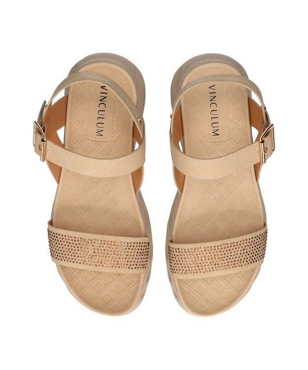 Bridget Birkin 【VINCULUM】ラインストーンフレックスソールサンダル ベージュ