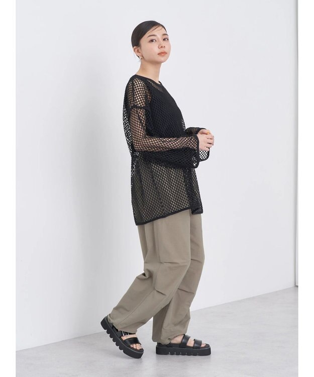 earth music&ecology メッシュチュニック Black