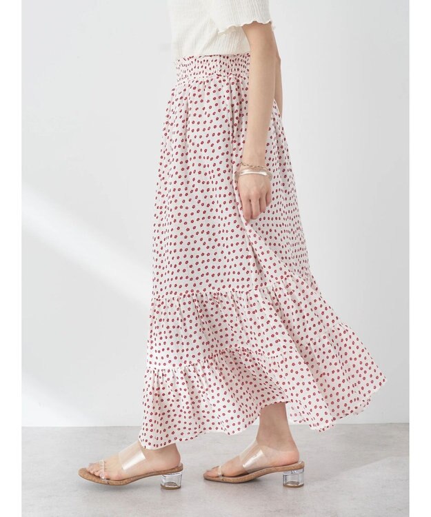 earth music&ecology ちょっとレトロなティアードスカート Flower