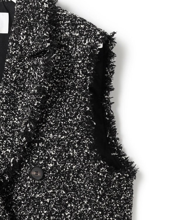 23区 L 【GOLD LABEL】CAMPOREバイカラーツイード ジレ モノトーン系