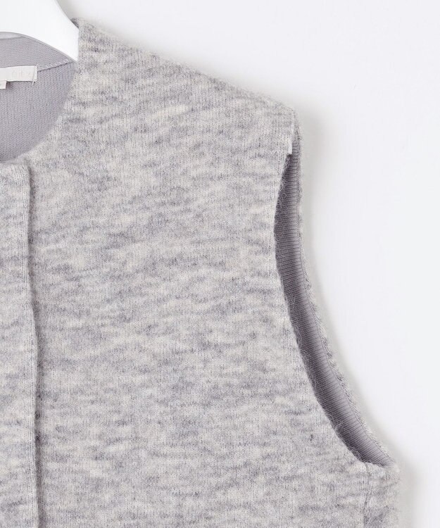 自由区 【WEB限定カラーあり】モヘアニット ジレ ライトグレー系