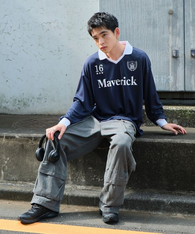 WEGO ドロストゲームロゴT（LS） ネイビー