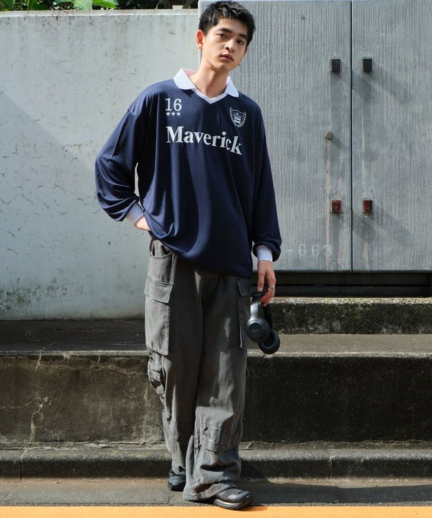 WEGO ドロストゲームロゴT（LS） ネイビー