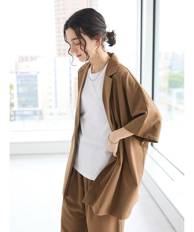 CRAFT STANDARD BOUTIQUE 半袖テーラードジャケット Mocha