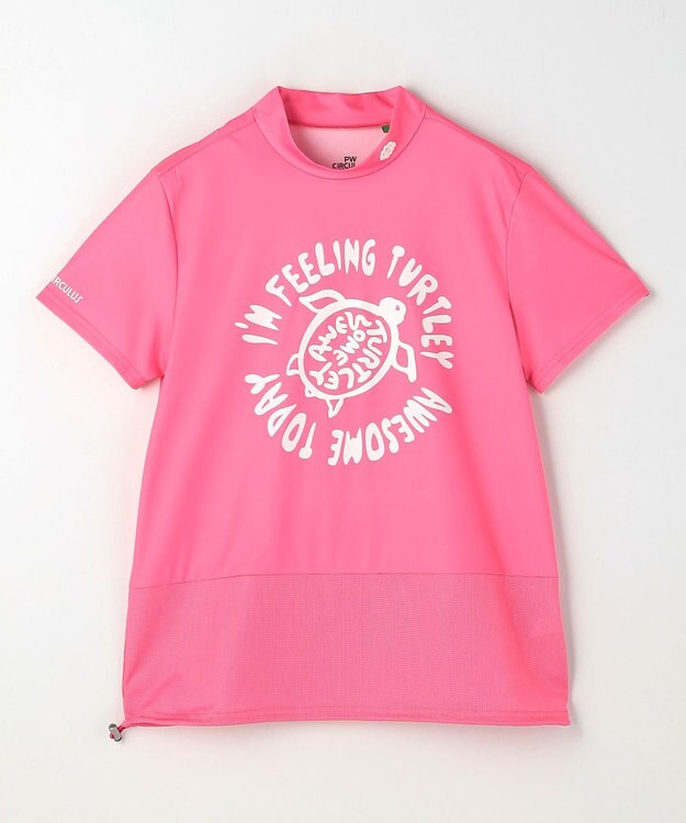 PW CIRCULUS 【WOMEN】SEA TURTLE メッシュコンビモックネックT ゴルフウェア レディース ピンク系