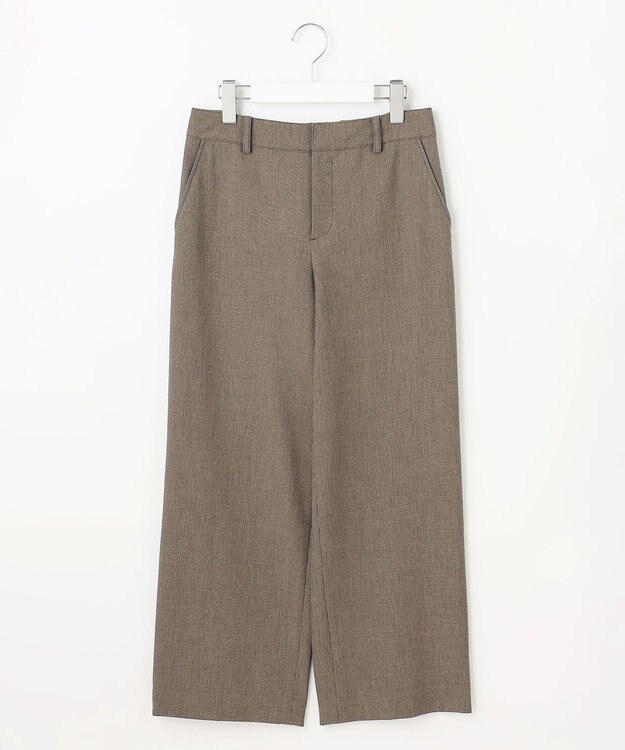 J.PRESS LADIES L 【洗える】T/Rアルガンシルク ワイド パンツ ブラウン系