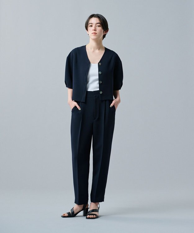 uncrave ウォッシャブル ダブルクロス パンツ ネイビー