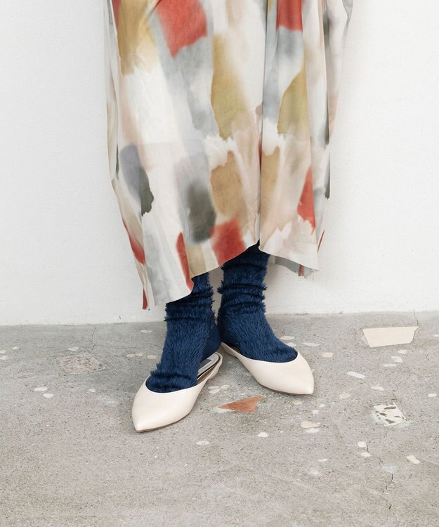 TRICOTE ラメラインファーソックス 39NAVY