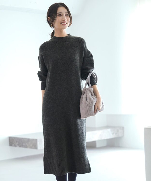 ANY SIS Airニット ワンピース チャコール