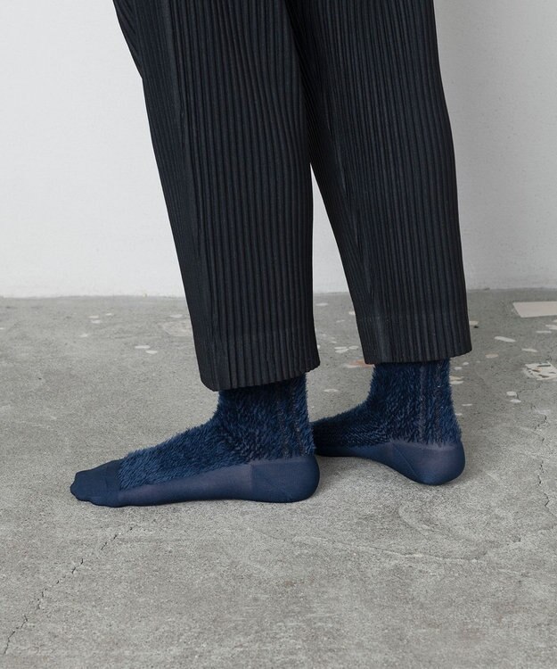 TRICOTE ラメラインファーソックス 39NAVY