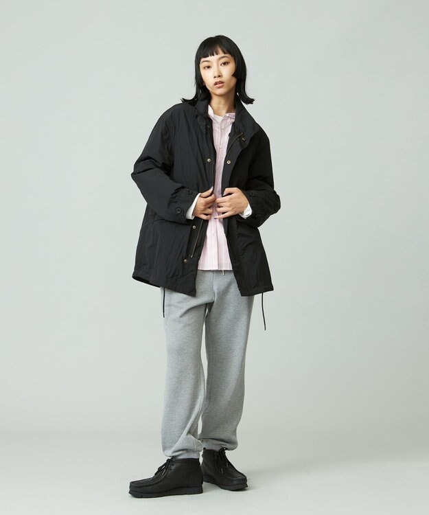 J.PRESS YORK STREET 【UNISEX】ナイロンワッシャーショートモッズコート ブラック系