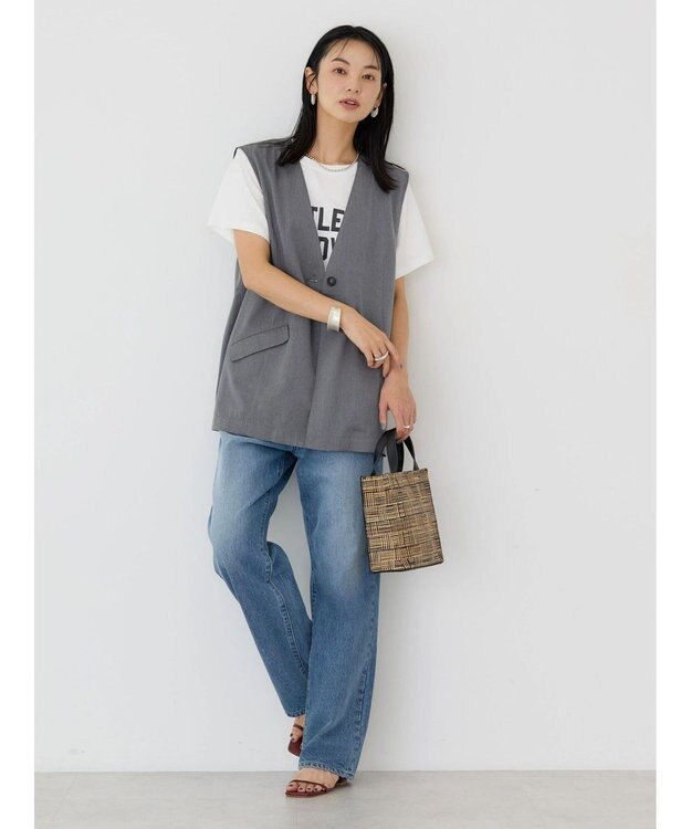 AMERICAN HOLIC Ｖネックジレ Gray Mixture