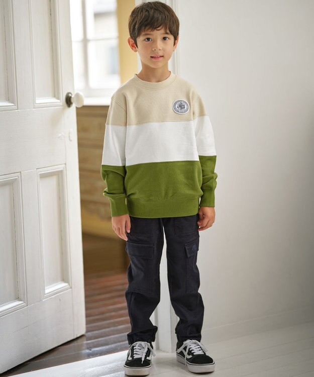 J.PRESS KIDS 【100-130cm】COMBI トリコロール トレーナー ベージュ系2