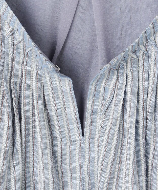 J.PRESS LADIES プロビスストライプ＆チェック カットソー サックスストライプ系