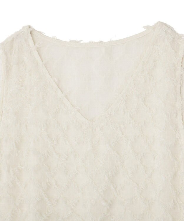 AMERICAN HOLIC Ｖネックシャギーベスト Ivory
