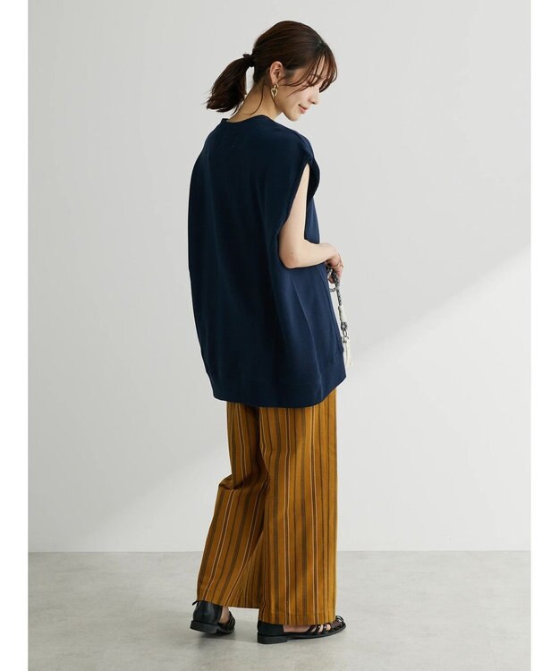 Green Parks ・Ｄｏｕｂｌｅ　Ｆｌａｇｓ　ウラケノースリーブスウェット Navy