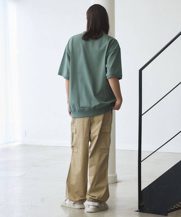 J.PRESS YORK STREET 【UNISEX】ブルドックプリントリブ Tシャツ ライトグリーン系