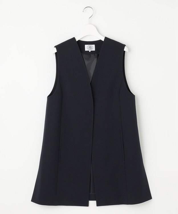 J.PRESS LADIES L 【洗える】T/Rアルガンシルク ジレ ネイビー系