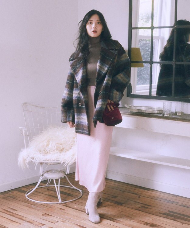 earth music&ecology 【イージーケア】【洗濯機洗い可】レンチング(TM)エコヴェロ(TM)(リブタートル) Brown