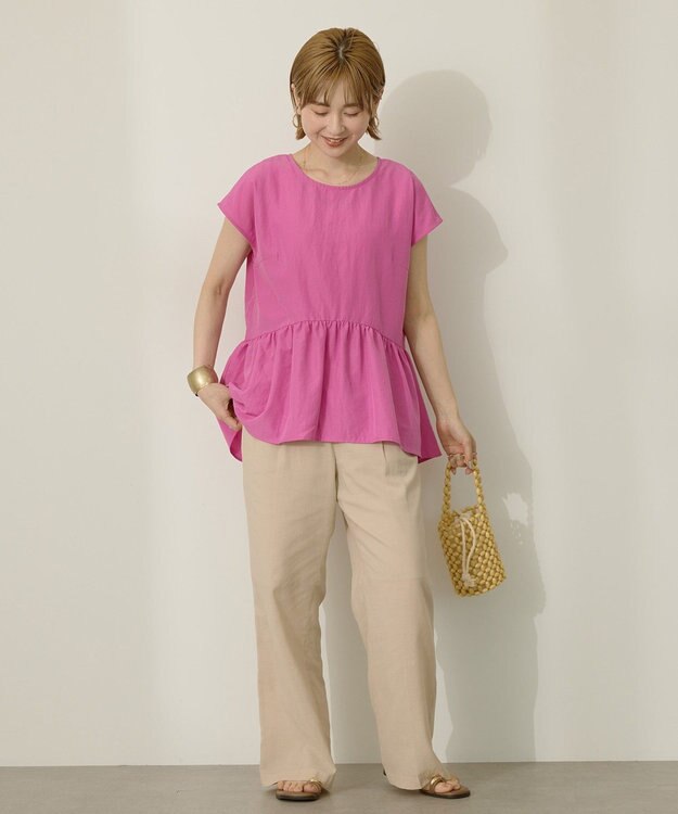 AMERICAN HOLIC ペプラムノースリーブブラウス【WEB限定カラー有り】 Pink