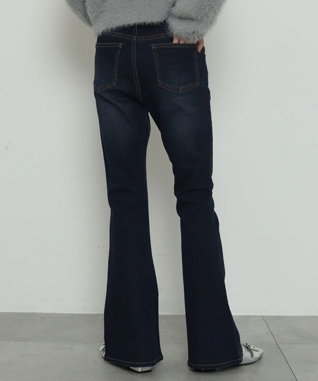 WEGO ストレッチフレアデニムパンツ デニム濃色