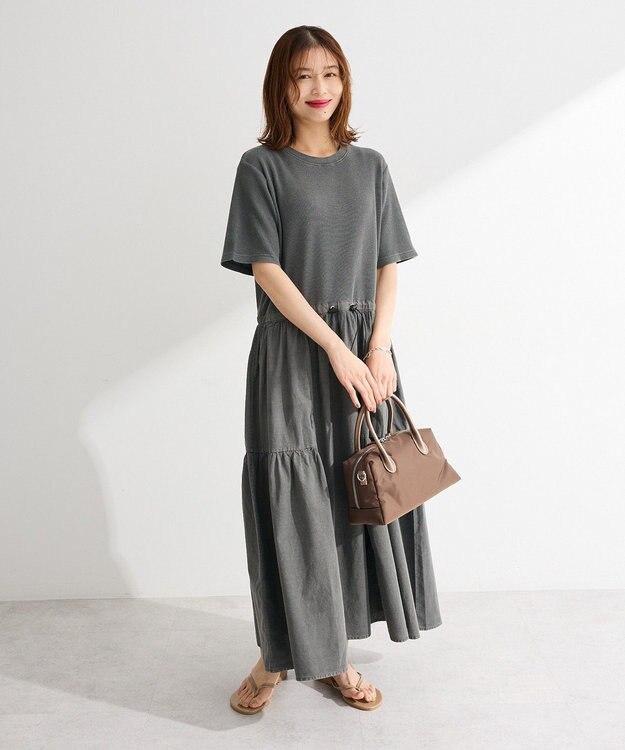 Green Parks ドロストピグメントドッキングワンピース Gray