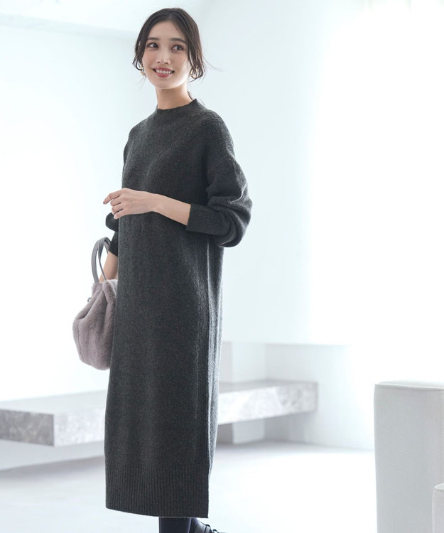 ANY SIS Airニット ワンピース チャコール