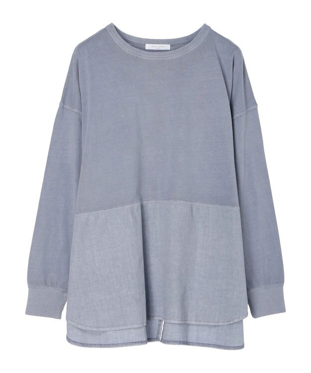 Green Parks ピグメントドッキングスリットデザインチュニック Sax