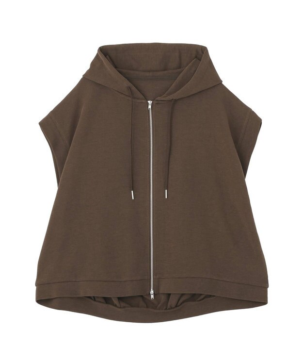 earth music&ecology シアーダンボールフーディーベスト Brown