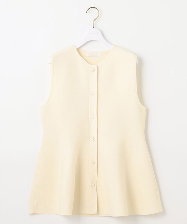 ANY SIS 【洗える】ペプラムニット ジレ アイボリー