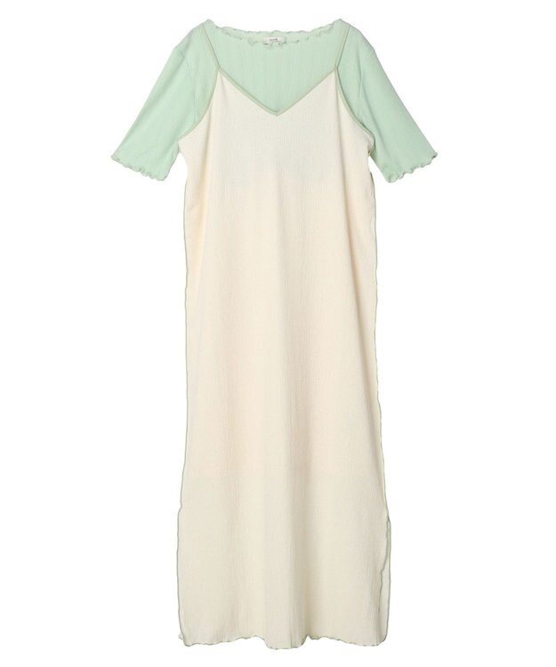 earth music&ecology ＳＥＴ２点配色キャミワンピース＋メローインナー Ivory