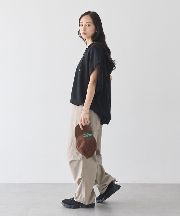 earth music&ecology シアーダンボールフーディーベスト Black