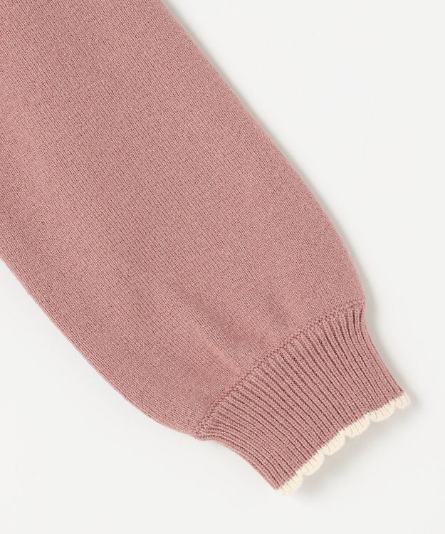 ANY KIDS 肩フリル しあわせタッチ ニット ピンク